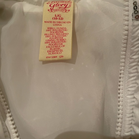 Faded Glory White With Silver Sequins Puffer Jacket NWOT - Picture 3 of 4